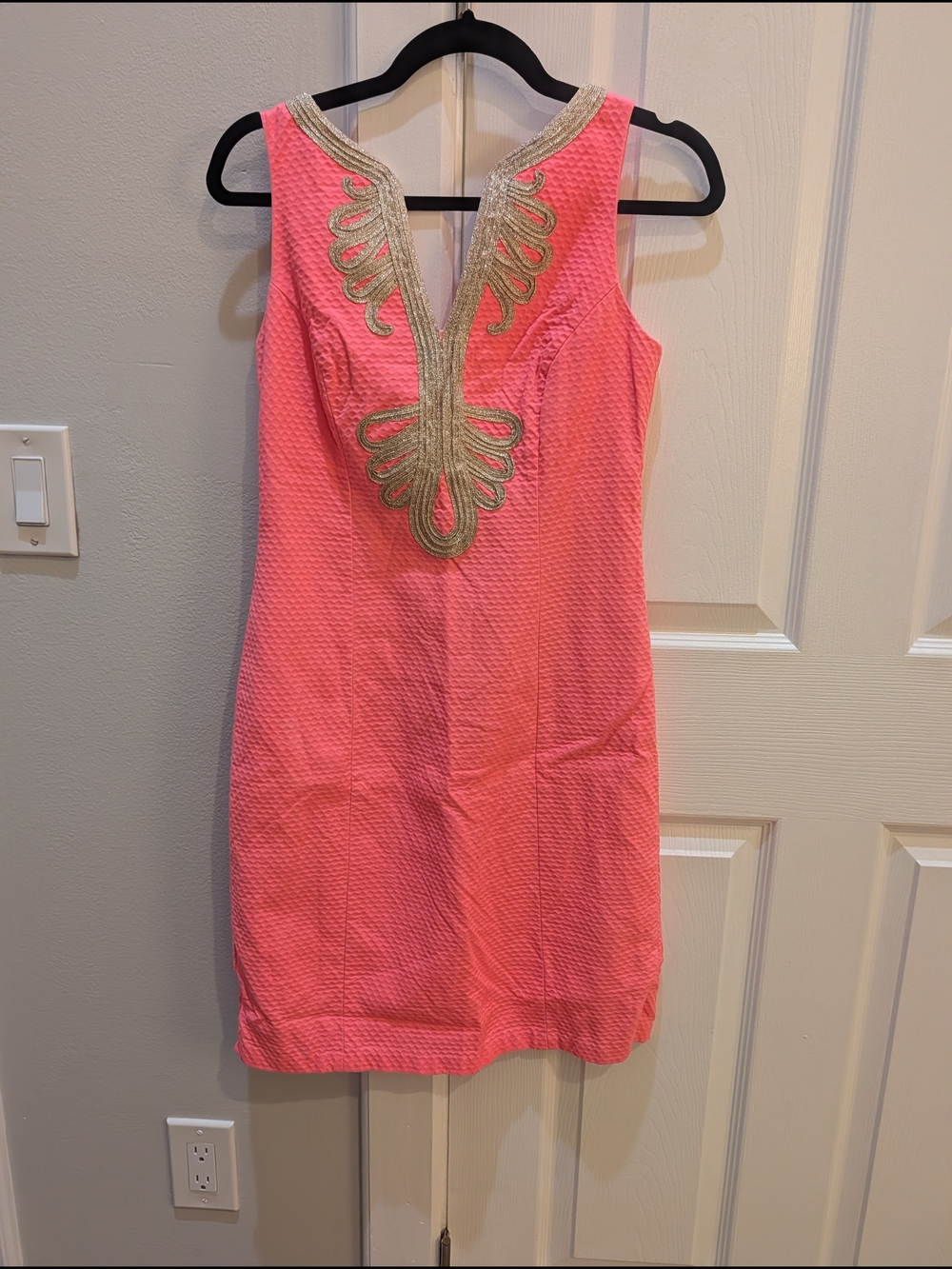 Lily Pulitzer Pink Embroidered V-Neck Sleeveless Dress